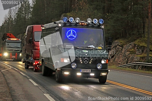 Image of Classic Mercedes-Benz Van with LED lights