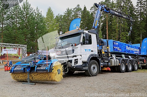 Image of Volvo FMX 420 Truck Equipped with Snowek Rotary Broom