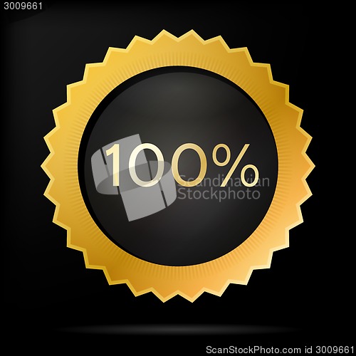 Image of Vector illustration of golden quality medal