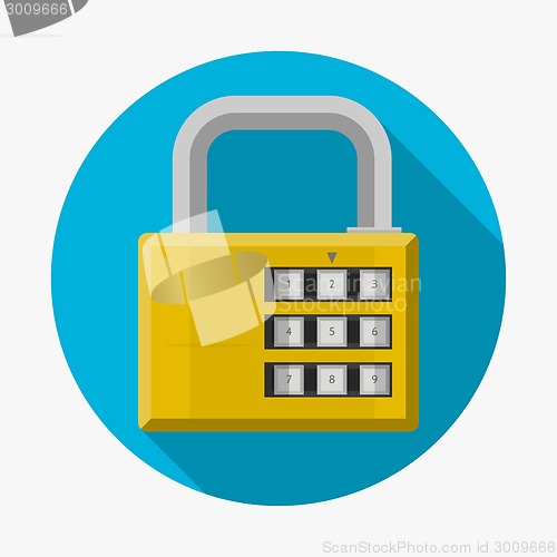 Image of Flat vector icon for padlock