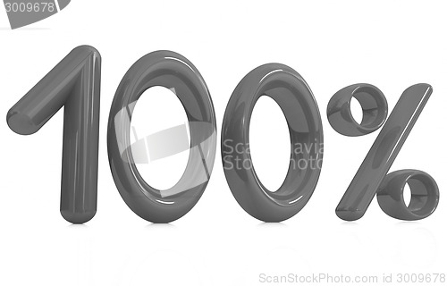 Image of 3d red "100" - hundred percent