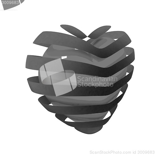 Image of 3d beautiful red glossy heart of the bands