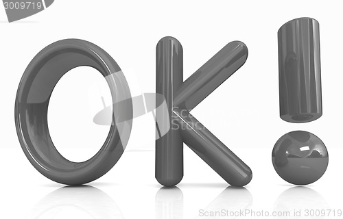 Image of 3d redl text "OK"