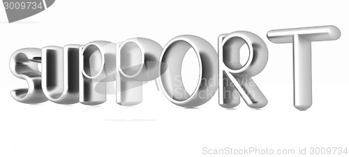 Image of "support" 3d metal text