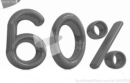 Image of 3d red "60" - sixty percent