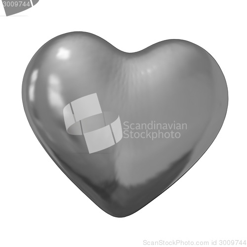 Image of 3d glossy metall heart