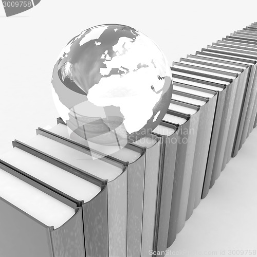 Image of Colorful books and earth