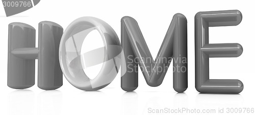 Image of 3d colorful text "home"
