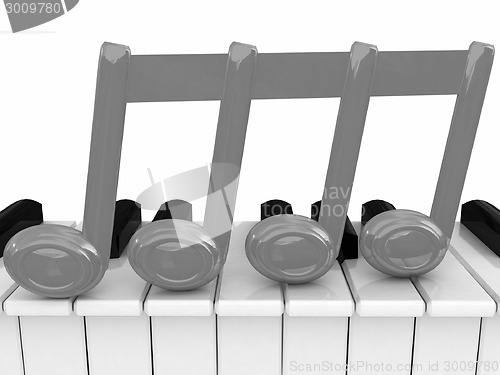 Image of 3d note on a piano