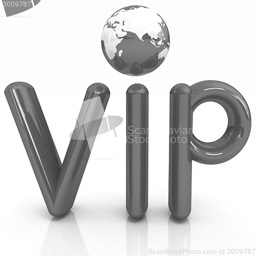 Image of Word VIP with 3D globe