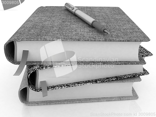 Image of pen on notepads stack