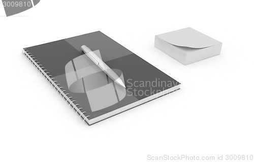 Image of notepad with pen