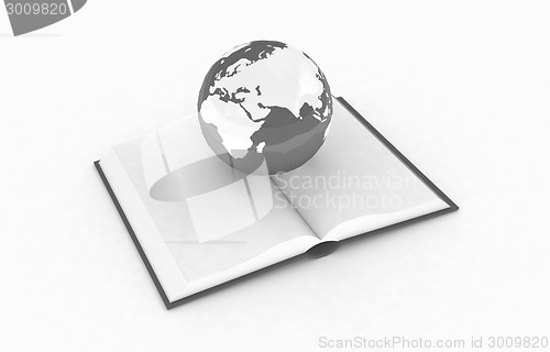 Image of colorful books and Earth