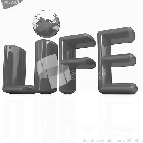 Image of 3d red text "life"