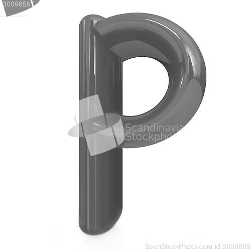 Image of Alphabet on white background. Letter "P"