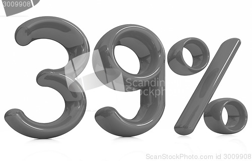 Image of 3d red "39" - thirty nine percent