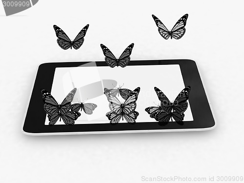 Image of butterflies on a phone