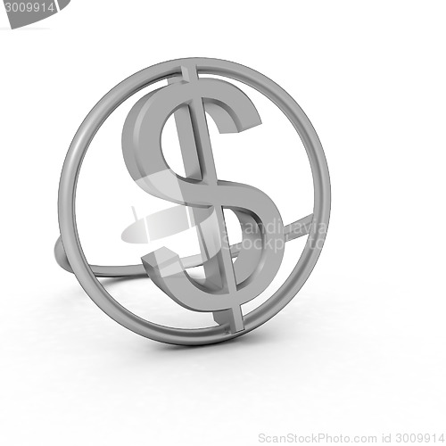 Image of 3d text gold dollar icon