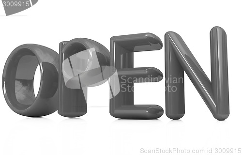 Image of "open" 3d red text