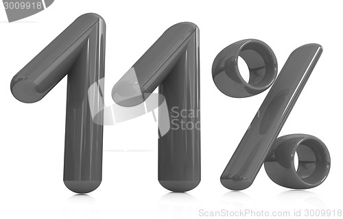 Image of 3d red "11" - eleven percent