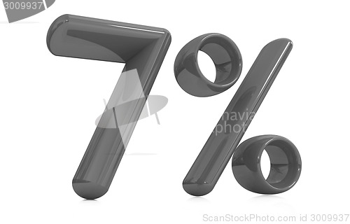 Image of 3d red "7" - seven percent