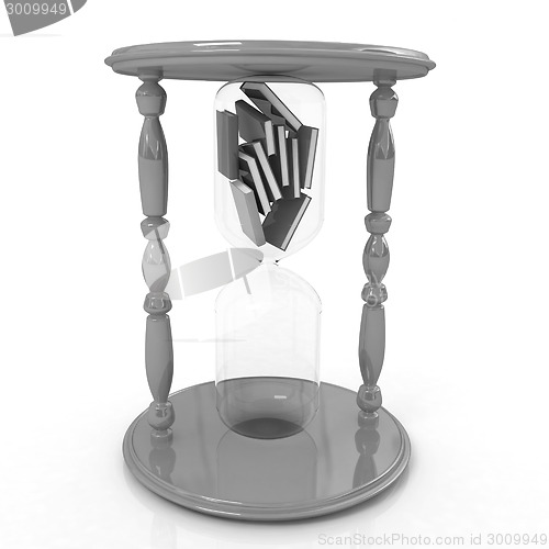 Image of 3d hourglass with the books inside