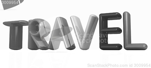 Image of 3d colorful text "travel"