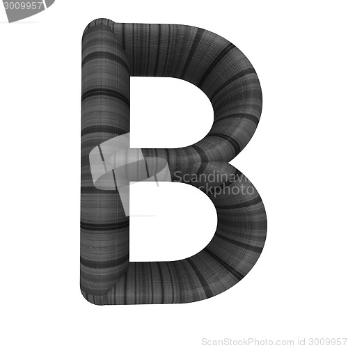 Image of Wooden Alphabet. Letter "B" on a white