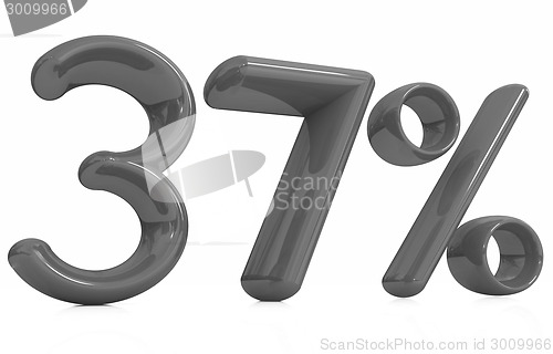 Image of 3d red "37" - thirty seven percent