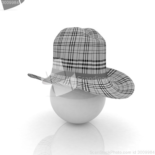 Image of 3d hats on white ball. Sapport icon