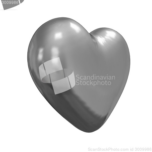 Image of 3d glossy metall heart