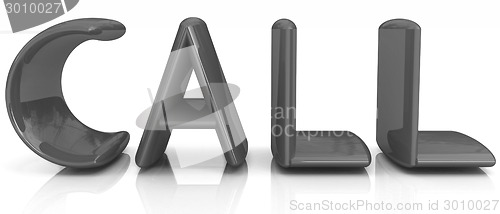 Image of 3d illustration of text 'call'