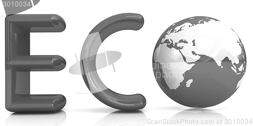 Image of Word Eco with 3D globe