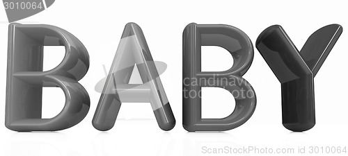 Image of 3d colorful text "buby"