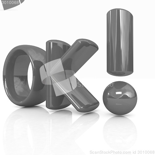 Image of 3d redl text "OK"