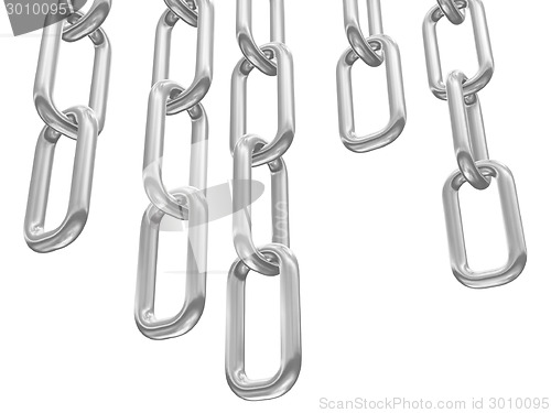 Image of Metal chains on white