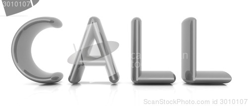 Image of 3d illustration of text 'call'