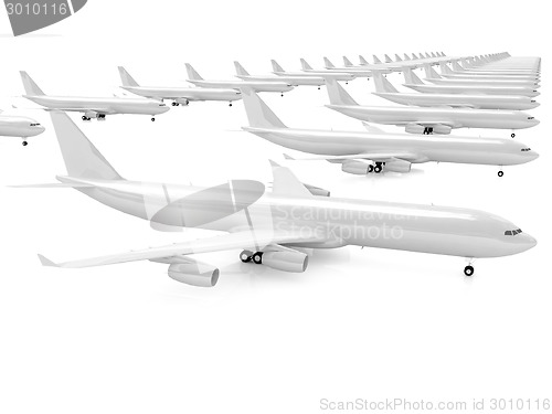 Image of White airplanes