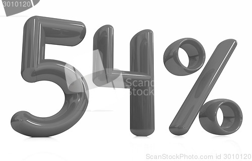 Image of 3d red "54" - fifty four percent