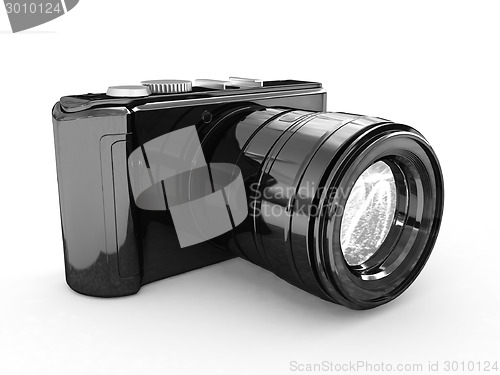 Image of 3d illustration of photographic camera