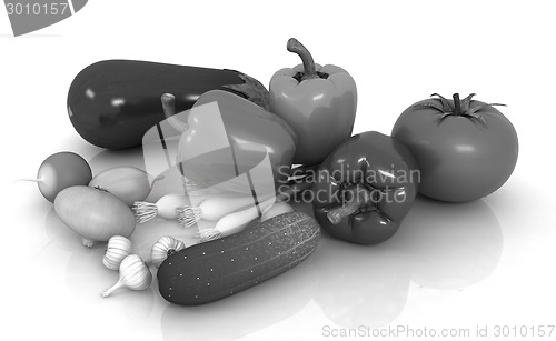 Image of fresh vegetables with green leaves