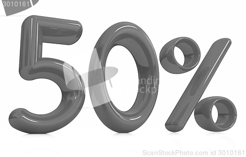 Image of 3d red "50" - fifty percent