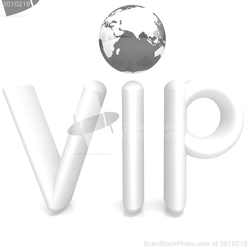 Image of Word VIP with 3D globe