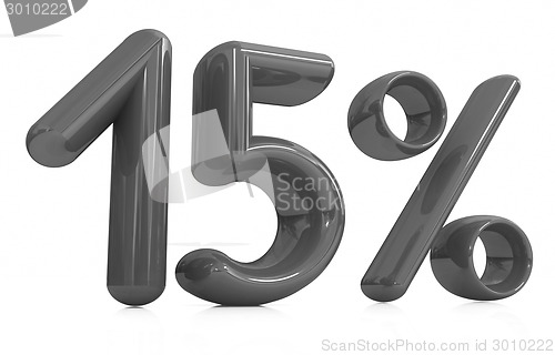 Image of 3d red "15" - fifteen percent
