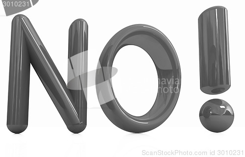 Image of 3d Red text " No!"