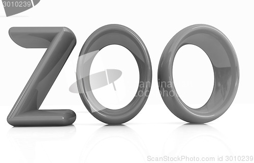 Image of Colorful 3d text "Zoo"