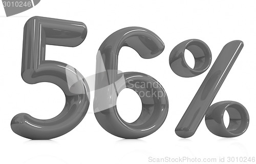 Image of 3d red "56" - fifty six percent