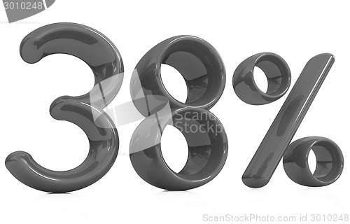 Image of 3d red "38" - thirty eight percent