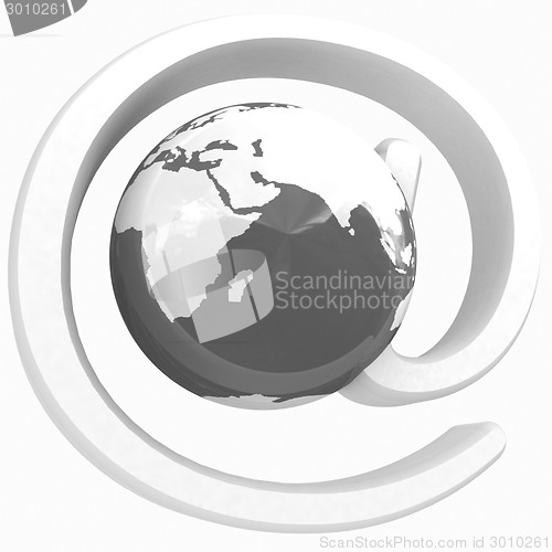 Image of Glossy icon with mail for Earth