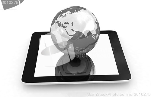 Image of Phone and earch. Global internet concept